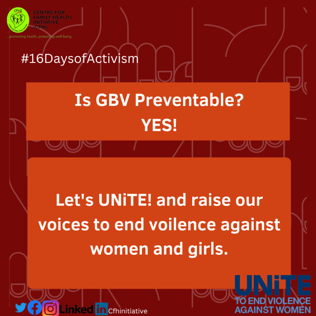 16 Days of Activism against GBV